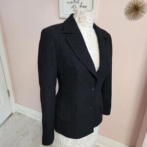 Flawless Emanuel Ungaro paris black sparkle blazer jacket 6 40 Love this UU3